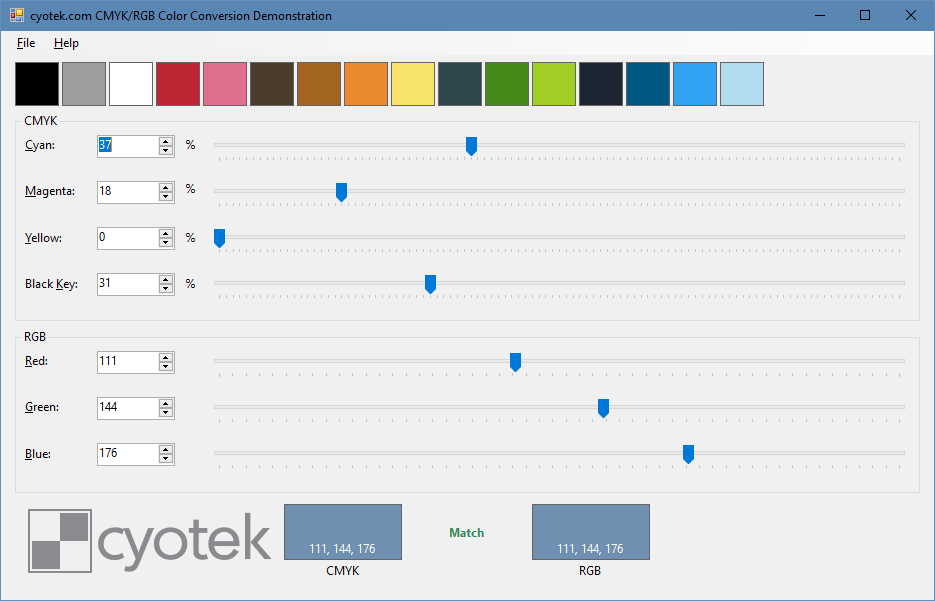 Rgb To Cmyk Conversion Chart