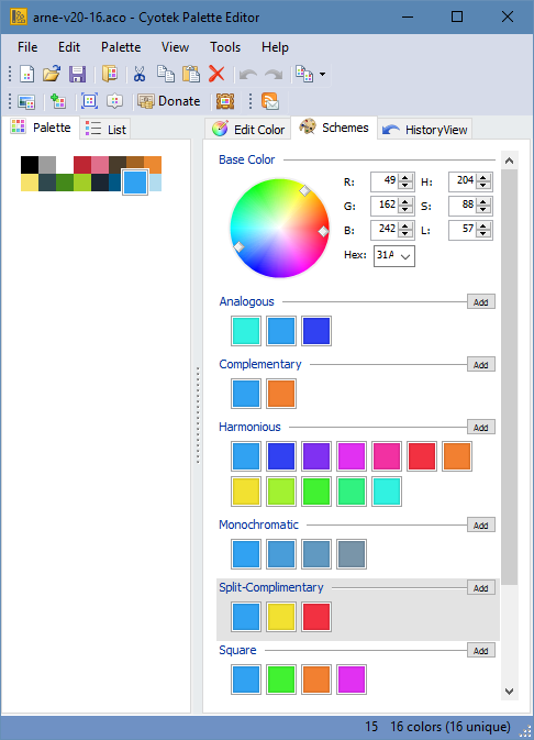 Cyotek Color Palette Editor - Color palette editing made easy • Cyotek